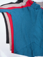 Oversized langer Rollkragenpullover Damen Fledermausärmel hinten länger Schlamm 38-46 (Herstellergröße One Size)