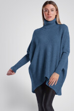 Oversized langer Rollkragenpullover Damen...