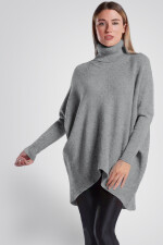 Oversized langer Rollkragenpullover Damen...