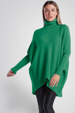 Oversized langer Rollkragenpullover Damen...