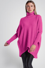 Oversized langer Rollkragenpullover Damen...
