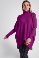 Oversized langer Rollkragenpullover Damen...