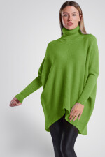 Oversized langer Rollkragenpullover Damen...