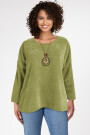 Samtiger Oversize Pullover aus Velour-Jersey langarm mit Halskette