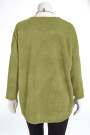 Samtiger Oversize Pullover aus Velour-Jersey langarm mit Halskette