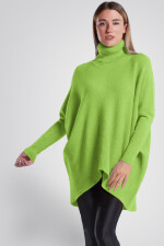 Oversized langer Rollkragenpullover Damen...