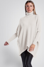 Oversized langer Rollkragenpullover Damen...