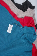 Oversized langer Rollkragenpullover Damen Fledermausärmel hinten länger