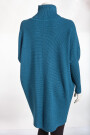 Oversized langer Rollkragenpullover Damen Fledermausärmel hinten länger