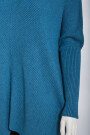 Oversized langer Rollkragenpullover Damen Fledermausärmel hinten länger
