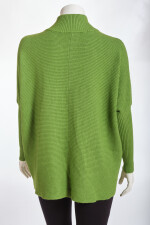 Oversized Rippstrick Pullover Damen Fledermausärmel Stehkragen
