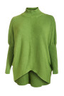 Oversized Rippstrick Pullover Damen Fledermausärmel Stehkragen