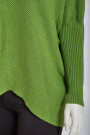 Oversized Rippstrick Pullover Damen Fledermausärmel Stehkragen