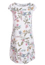 Leinenkleid knielang mit Blumenmuster kurzarm