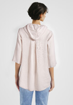 Bluse mit Kapuze in Leinenstruktur Beige 42-44 (One Size)