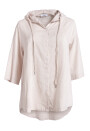 Bluse mit Kapuze in Leinenstruktur Beige 42-44 (One Size)