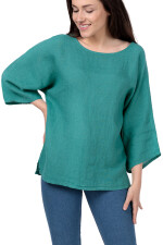 Leinen Tunika Damen Große Größen Fledermaus Leinenbluse