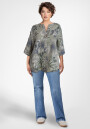 Blusentunika Leinen mit 3/4-Arm Blumenmuster