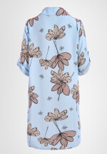 Hemdblusenkleid mit Turn-Up-Ärmel und Allover-Print