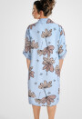 Hemdblusenkleid mit Turn-Up-Ärmel und Allover-Print