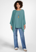 Blusentunika oversized mit Fledermausärmel und Halskette