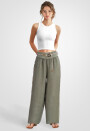 Leinenhose Schlupfhose mit weitem Bein und Gürtel