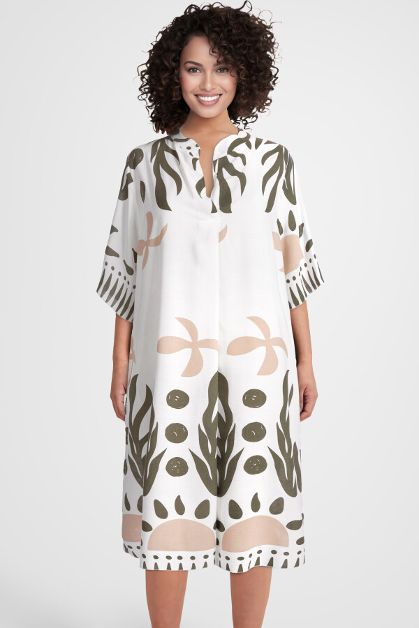 Weites Sommerkleid wadenlang kurzarm
