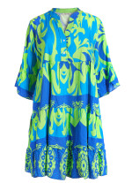 Tunikakleid Boho-Kleid mit V-Ausschnitt