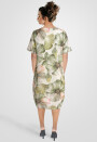 Leinenkleid in O-Form Blumenmuster kurzarm