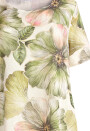 Leinenkleid in O-Form Blumenmuster kurzarm