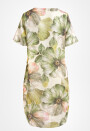 Leinenkleid in O-Form Blumenmuster kurzarm