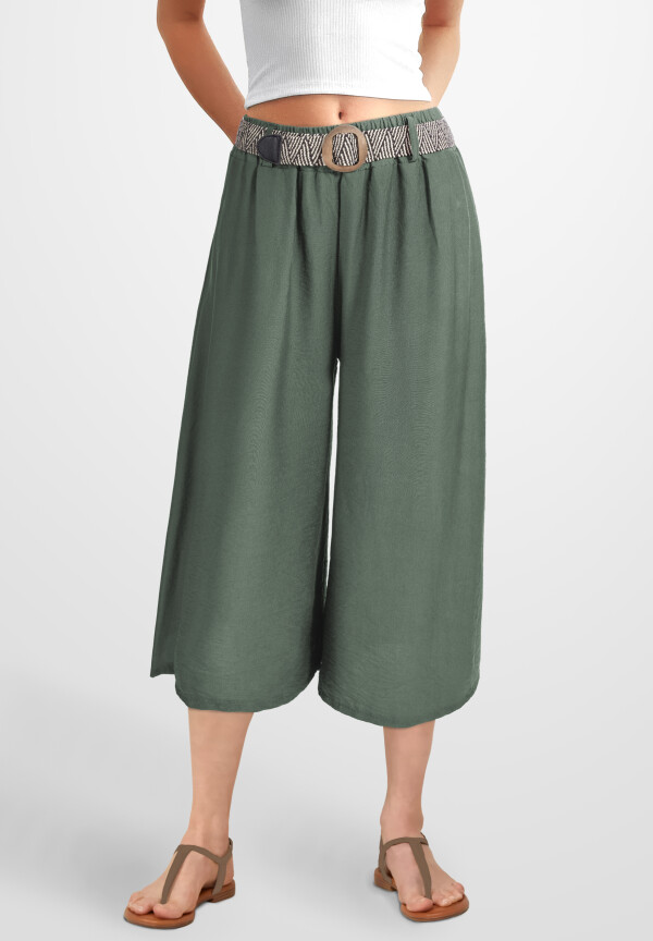 Culotte Sommerhose in 7/8-Länge mit Gürtel