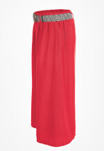 Culotte Sommerhose in 7/8-Länge mit Gürtel Rot 36-40 (One Size)