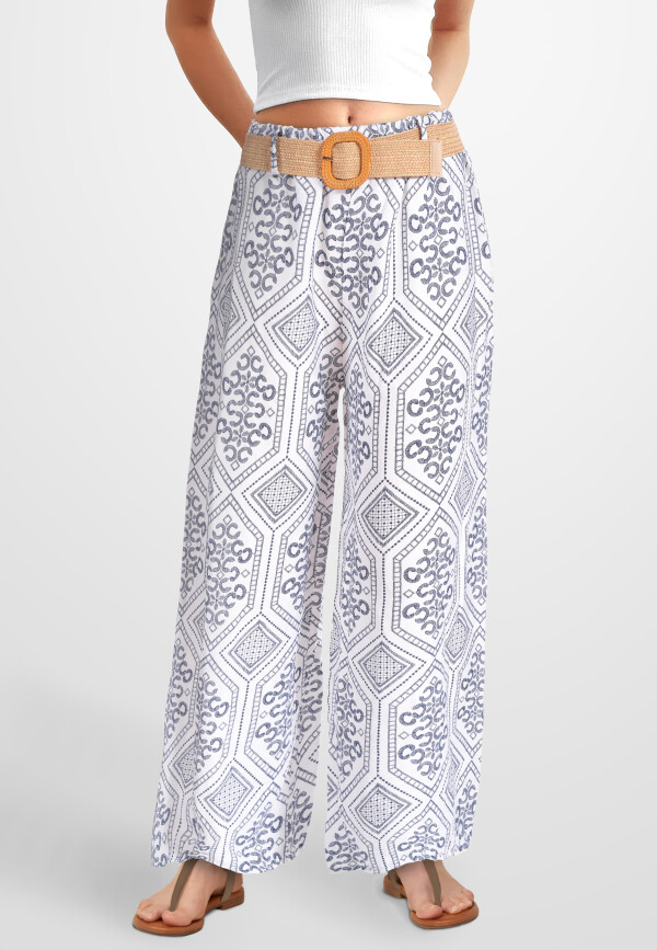 Weite Palazzohose mit Gürtel