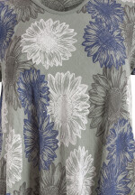 Baumwollkleid mit Blumenmuster kurzarm