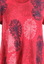 Baumwollkleid mit Blumenmuster kurzarm Rot 42-46 (One Size)