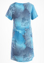 Leinenkleid mit kurzen Ärmeln knielang Blumenmuster Türkis 40 (L)