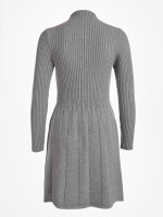 Kurzes Rippstrick-Kleid tailliert mit ausgestelltem Rockteil