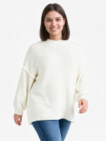 Pullover Grobstrick mit Rundhalsausschnitt Ecru One Size...