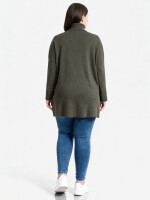 Stricktunika mit Rollkragen Khaki One Size (42-46)