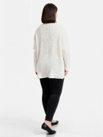 Oversized Grobstrick-Pullover mit V-Ausschnitt