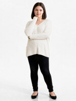 Oversized Grobstrick-Pullover mit V-Ausschnitt