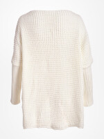 Oversized Grobstrick-Pullover mit V-Ausschnitt