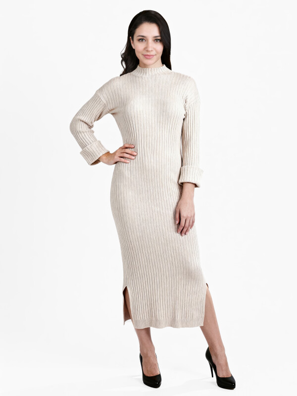 Maxikleid Strickkleid mit seitlichem Schlitz