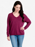 V-Ausschnitt-Pullover aus Alpaka-Wollmix