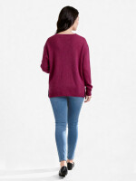 V-Ausschnitt-Pullover aus Alpaka-Wollmix