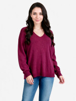 V-Ausschnitt-Pullover aus Alpaka-Wollmix