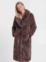 Flauschiger Midi-Mantel aus Fellimitat