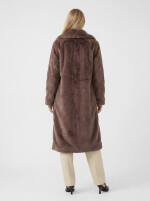 Flauschiger Midi-Mantel aus Fellimitat