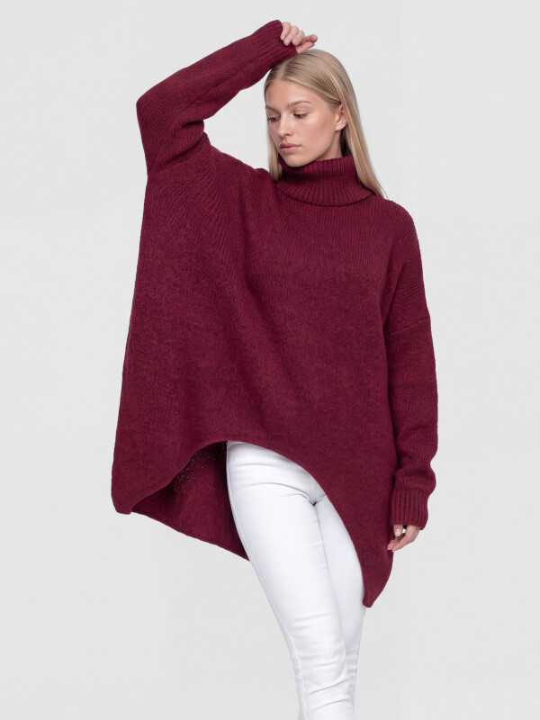 Extrem-Oversized Rollkragenpullover im Vokuhila-Schnitt